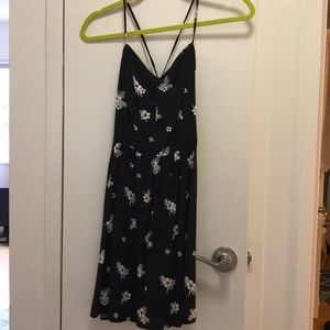 Floral Print Dress w/ Crisscross Straps